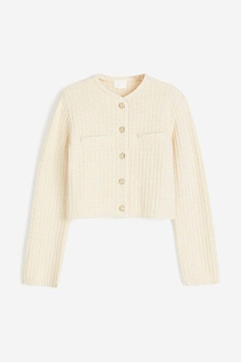 H&M Short textured-knit cardigan
