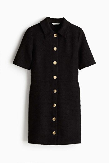 H&M Button-front bouclé dress