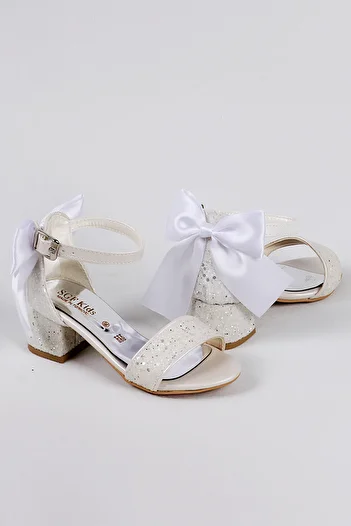 NS Little Glittery and Bow Girls' High Heels, Evening Dress Shoes, New Season