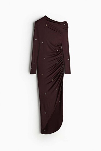 H&M Eyelet-detail asymmetric dress
