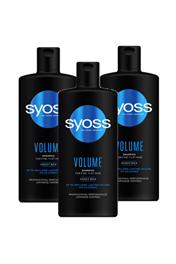 Syoss Volume, shampoo for hair lacking volume, 3 pcs x 440 ml