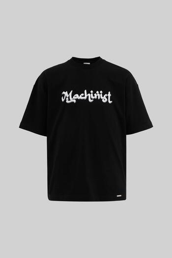 Machinist Men's Mud Technical Printed Oversize Black T-Shirt