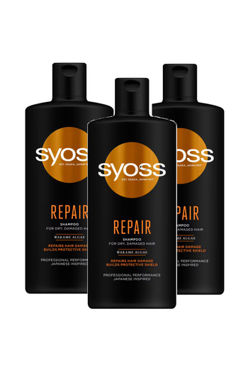 Syoss Repair, sampon pentru par deteriorat, 3 buc x 440 ml