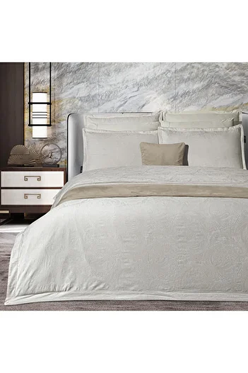 Sarev Borendo King Size (King Size) 100% Cotton Satin "300 Tc" Duvet Cover Cream