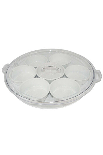 Generic Acrylic breakfast serving tray, 7 bowls