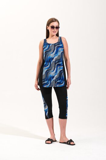 Plistre 2266_2-Piece Pool/Sea Swimsuit with Strappy Inner Lining and 4/3 Tights