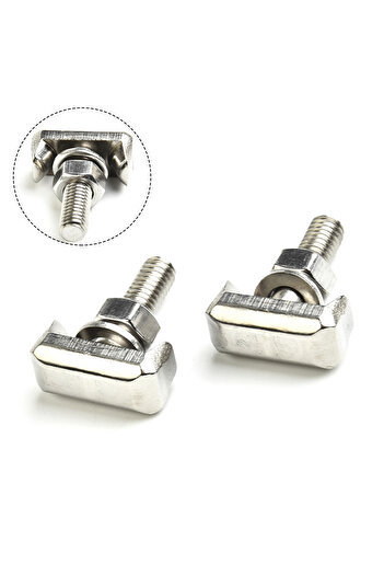 Choice 2pcs Car Battery Terminal T-bolts Battery Cable Terminal Stainless Steel Connectors For Chevrolet...