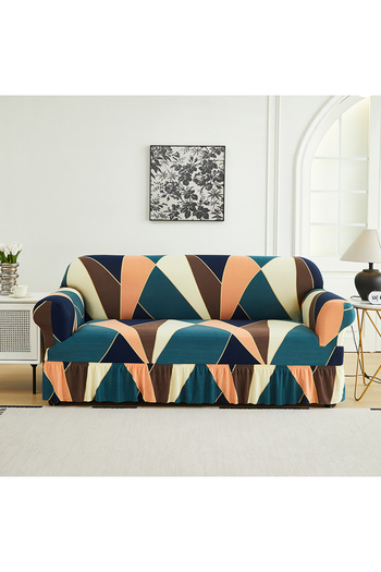 Choice 3 Seaters Color 3 1 PC Prints Sofa Cover with Skirt Full Coverage Elastic Sofa Cover decorate the So