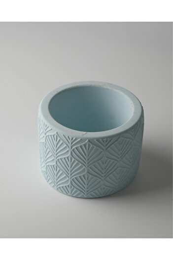Kaju Creative Dekoratif Beton Saksı - Yaprak Desenli 8x10 0.25L Küçük Boy Saksı