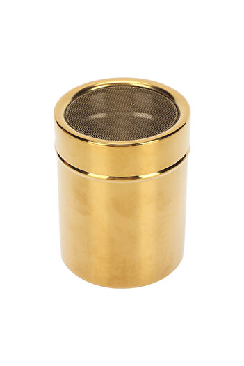 Choice 3118220248811 Powder Shaker Stainless Steel Rust Resistance Gold Fine Mesh Powder Sugar Shaker for K
