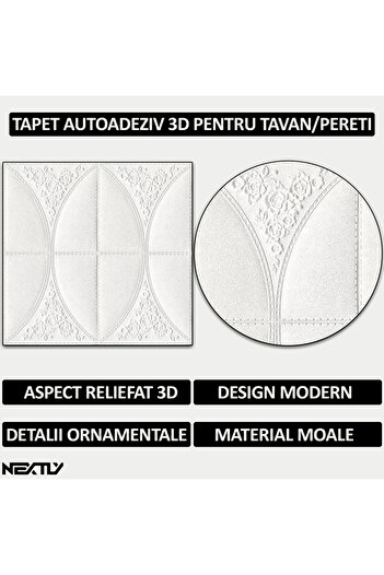 NEXTLY Set 40 X Tapet Autoadeziv 3d , Design Modern, Floral, Pentru Perete Sau Tavan, Waterproof