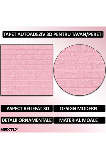NEXTLY Set of 20 X 3D Self-Adhesive Wallpaper, For Ceiling/Wall, Brick Design, Waterproof, Adjustable