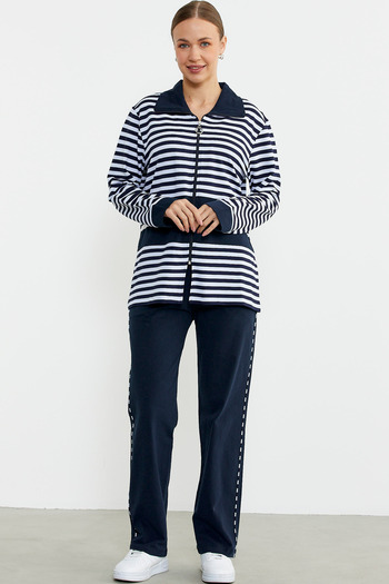 Sementa Striped Tunic Tracksuit - Navy Blue