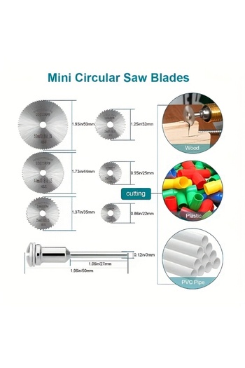 Choice Light Grey 7pcs High-Speed Steel Cutting Blades: Cut Wood, Plastic, Copper, Aluminum & Soft Metals W