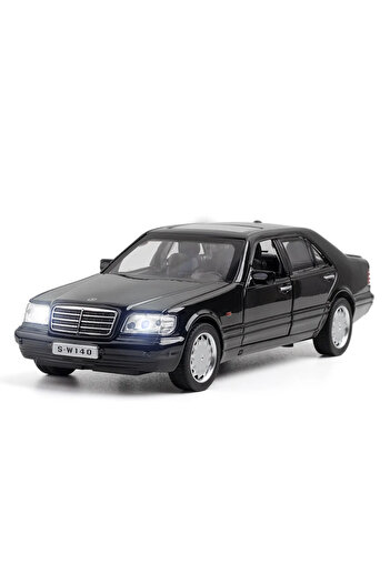 Choice Black 1:32 S-Class W140 Toy Model Vintage Cars Alloy Diecast Sound Light Pull Back 4 Doors Opened Ru