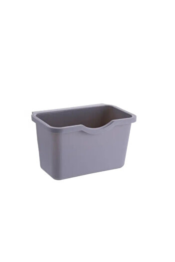 Choice <4L grey Space-Saving Rectangular Plastic Dustbin - Sleek Cabinet Mount Trash & Paper Organizer, Eas