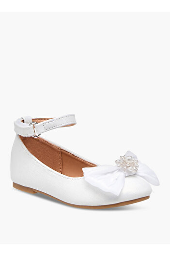 Flora Bella by Shoexpress Bow Accent Ballerina Shoes with Hook and Loop Closure