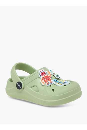 Aqua Robot Applique Clogs with Backstrap