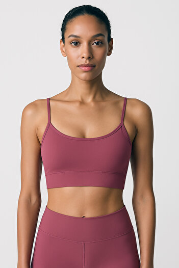 HNX Thin Strap Recovery Sports Bustier |   Plum