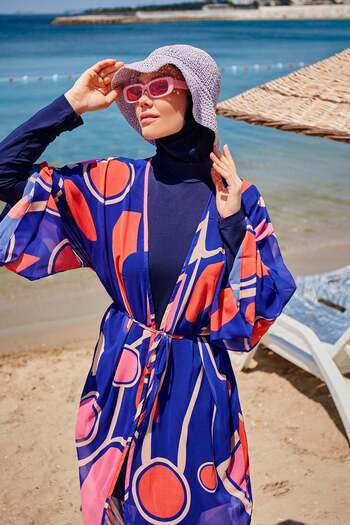Marina Geometric Saks Kimono Kaftan P2339