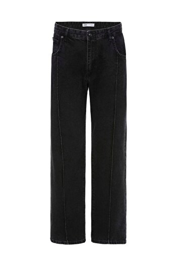 VAMOSCLO Relaxed Fit Jean with Stitching Detail Black