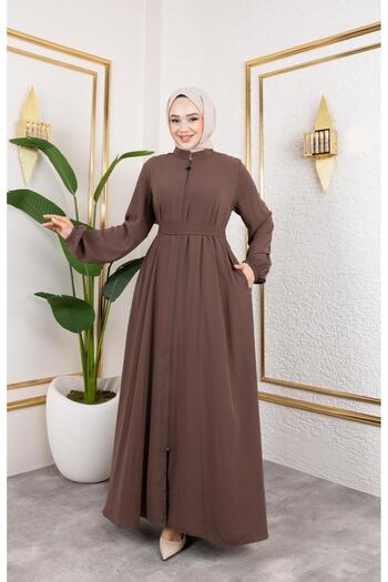 HARMAN BUTİK Women Mevlana Model Rabia Crepe Ferace