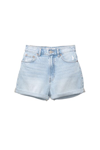 Pull & Bear Kıvrık paça denim mom şort