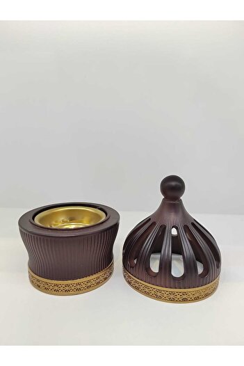 D&H Exquisite Resin Charcoal Incense Burner – Floral Design Ideal for Bakhoor, Frankincense & Oud
