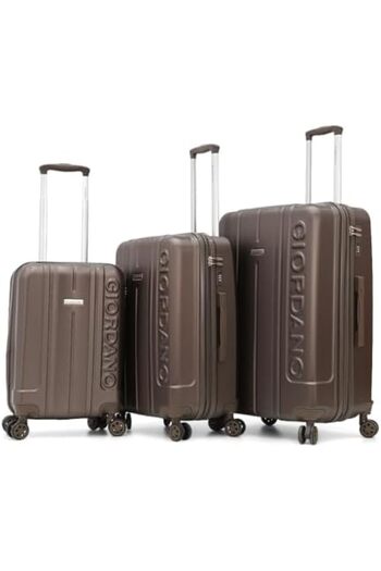Giordano Travel Bags With Double Spinner Wheels And Digital Lock (BROWN, 28INCH/24INCH/20INCH)