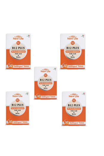 New Life B12 Plus 30 Sublingual Tablets 5 Boxes