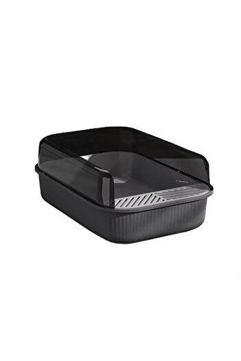 ABYZ Litiera pentru pisici, dimensiuni 50,5x34,5x18,5cm, culoare gri închis
