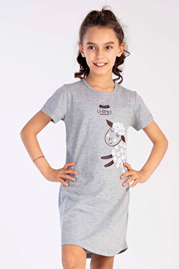 VİENETTA Girl's P.Supreme O Neck Short Sleeve Skirt Oval Tunic, 212627