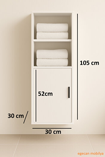 Egecan Mobilya Askıda Banyo Dolabı Havlu Dolabı Çok Amaçlı Dolap Banyo Rafları İskandinav Minimalist Mobilya