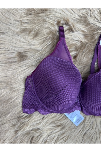 SATTENS C Cup Large Size Hollow Wire Bra C Cup Underwire No Padding Bra