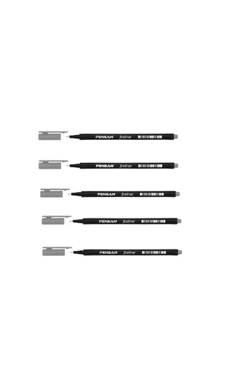 Pensan 5 Pieces Gray 6500 Fineliner