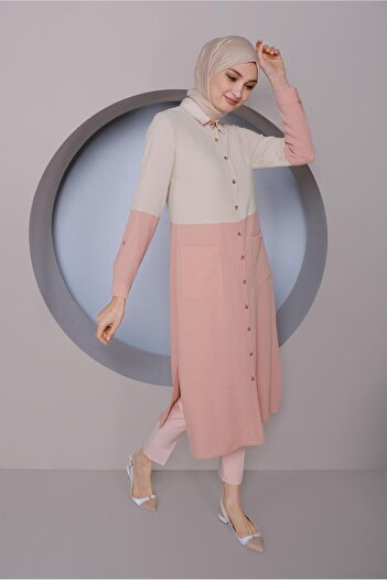 Alvina 2 Color Tunics with Buttons 41391