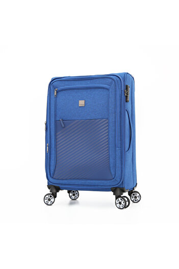 Titan Softside Luggage Trolley Bag 3 Pieces Set With Double Spinner Wheels, Blue (S-20, M-24, L-28 i