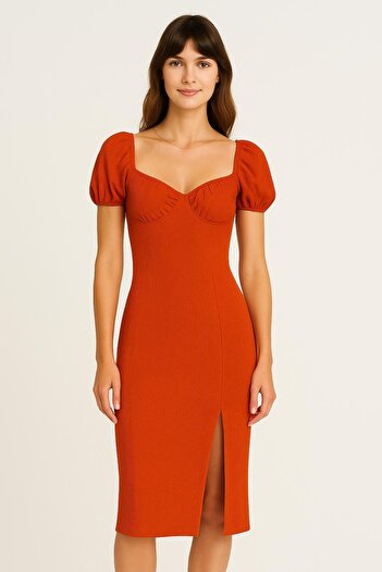 HAKKE Slit wrinkled dress