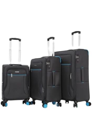 Giordano Travel Bags with Double Swivel Wheels and Digital Lock (Set of 3 Pieces, Grey) from Giordan
