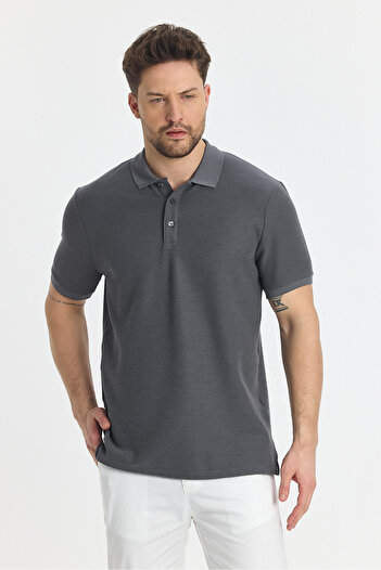 Frappoli Men's Polo Neck Waffle Button T-Shirt - 360 Regular Fit, 100% Cotton