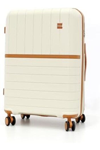 Titan Spinner Luggage with Digital Lock, L 28-M 24-S 20, White, Polycarbonate (PC)