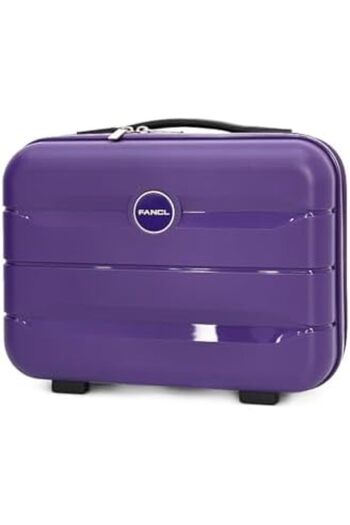 Fancl Set of 3 Hardshell Trolley Bags with Makeup Bag (75CM/65CM/55CM/25CM, Purple)