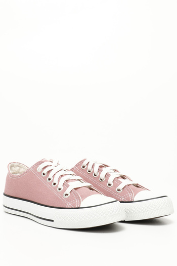 GÖNDERİ(R) Women / Girls Dried Rose Lace-Up Women's Linen Casual Sports Flat Sole Sneaker 35222