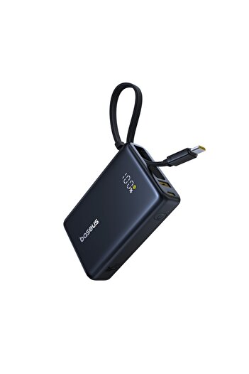 Baseus PicoGo 10000mAh Power Bank 45W Fast Charge Built-in USB-C Cable, Type-C & 22.5W USB-A - Black