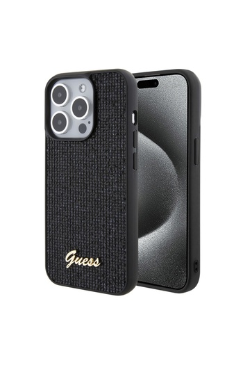 Guess Carcasă pentru iPhone 15 Pro, Logo Disco Metal, Guess, Negru