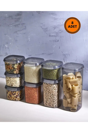 Mer-camp 8 Pieces Food Container Pulses Dry Food Storage Box Jar