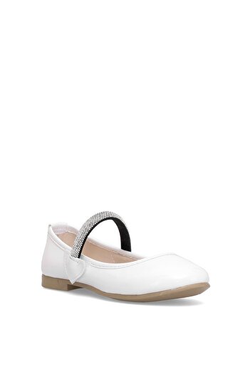 Ayakkabı Fuarı Elit Hy-F-10005-25Y Filet Girls Ballerina Ballerina White