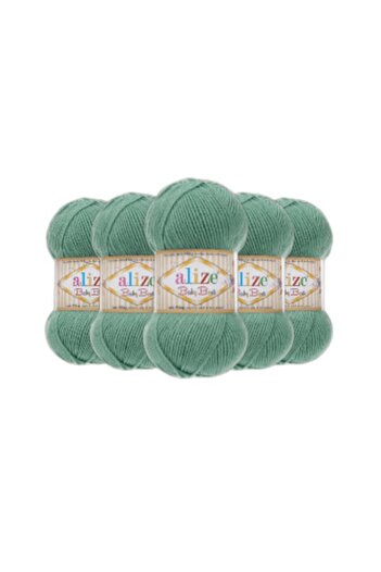 Alize 5 τεμάχια Baby Best Bamboo που περιέχει βρεφική ζακέτα πουλόβερ για πλέξιμο 463 Light Mint