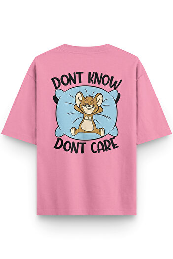 Overoz Ροζ ημι-υπερμεγέθη μπλουζάκι Tom And Jerry με στάμπα Unisex T-shirt μεγάλου μεγέθους 1381-P