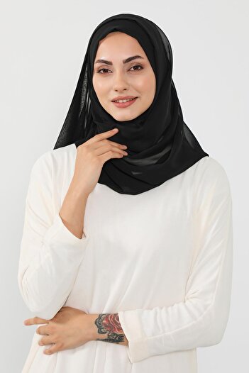 Aisha's Design شال شيفون عملي، PS-49، أسود